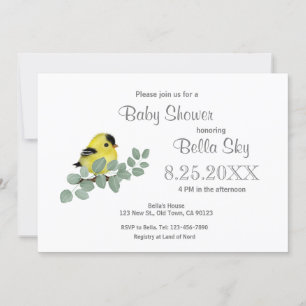 Sweet Little Goldfinch Baby Shower-uitvindingen Kaart