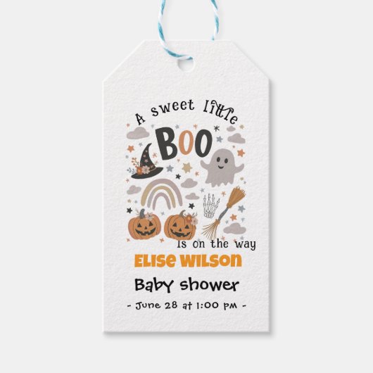 Sweet Little Halloween boo is on the way Cadeaulabel (Voorkant)