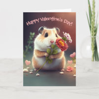 Sweet Little Hamster met Flowers Valentijnsdag