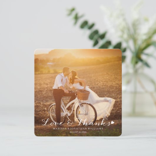 Sweet Little Heart Weddenschap Hartelijk dank Bedankkaart (Staand voorkant)