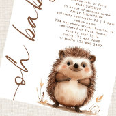 Sweet Little Hedgehog Oh Baby shower Kaart