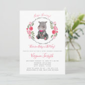 Sweet Little Hippo Baby shower Kaart (Staand voorkant)