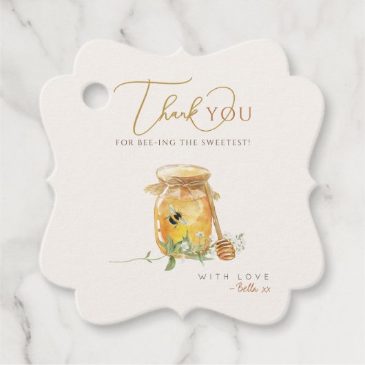Sweet Little Honey Baby shower Bedankjes Labels (Voorkant)