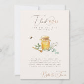 Sweet Little Honey Baby shower Bedankkaart (Voorkant)