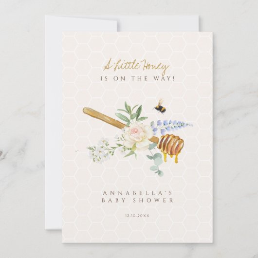 Sweet Little Honey Baby shower Bedankkaart (Achterkant)