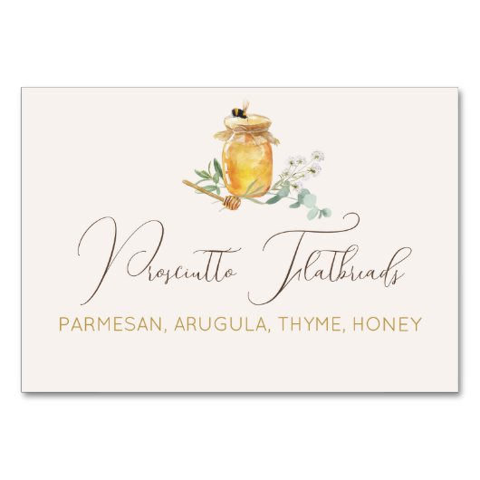 Sweet Little Honey Baby shower Eten Label Kaart (Achterkant)