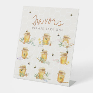 Sweet Little Honey Baby shower Favors Reclamebord Met Voetstuk