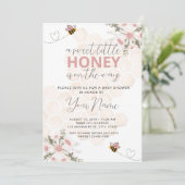 Sweet Little Honey Baby shower Invitation Kaart (Staand voorkant)