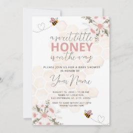 Sweet Little Honey Baby shower Invitation Kaart