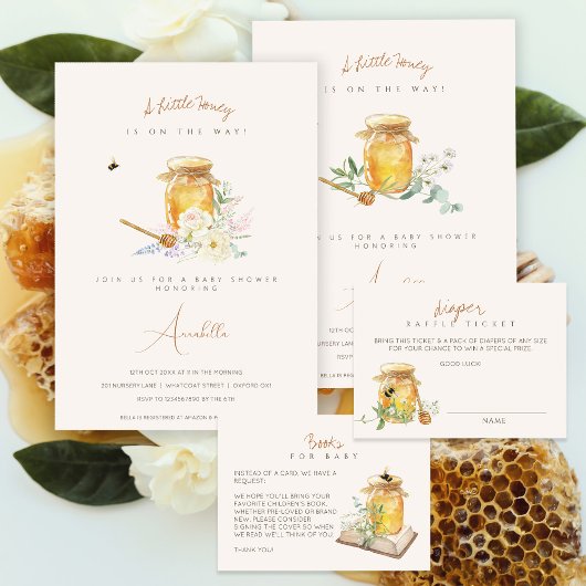 Sweet Little Honey Baby shower Luier Raffle Informatiekaartje