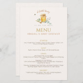 Sweet Little Honey Baby shower Menu (Voorkant / Achterkant)