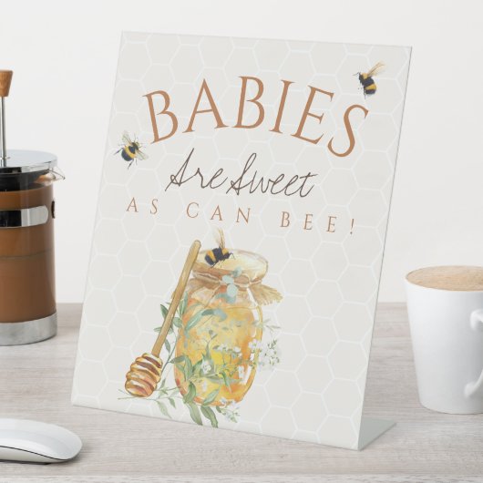 Sweet Little Honey Baby shower SIgn Reclamebord Met Voetstuk (Insitu)