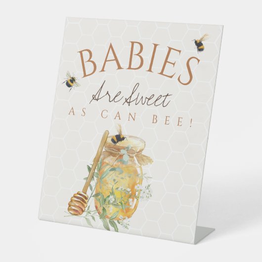 Sweet Little Honey Baby shower SIgn Reclamebord Met Voetstuk (Voorkant)