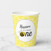 Sweet Little Honey Bee 1e verjaardag Papieren Bekers (Achterkant)