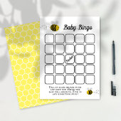 Sweet Little Honey Bee Baby shower Bingo spel Informatiekaartje