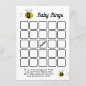 Sweet Little Honey Bee Baby shower Bingo spel Informatiekaartje (Voorkant)