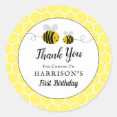 Sweet Little Honey Bee Birthday Party Favor Ronde Sticker (Voorkant)