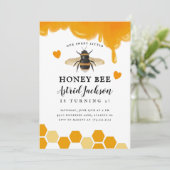 Sweet Little Honey Bee Birthday Party Kaart (Staand voorkant)
