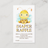 Sweet Little Honey Bee Diaper Raffle Ticket Informatiekaartje (Voorkant)