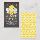Sweet Little Honey Bee Diaper Raffle Ticket Informatiekaartje (Voorkant / Achterkant)