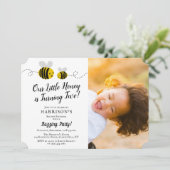 Sweet Little Honey Bee Foto 2e verjaardag Kaart (Staand voorkant)