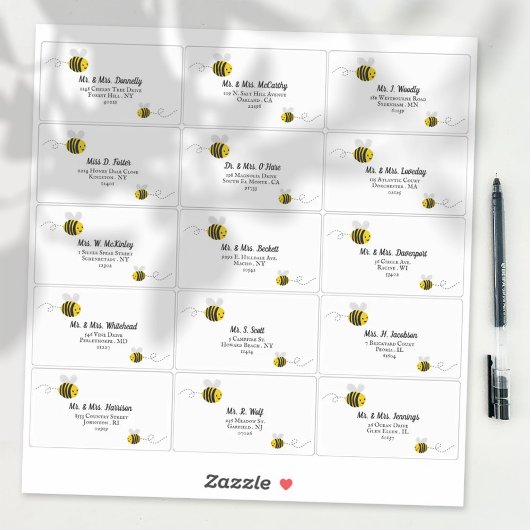 Sweet Little Honey Bee Individueel Gastadres Sticker