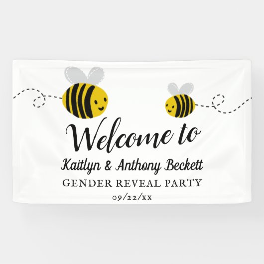 Sweet Little Honey Bee Party Welcome Spandoek (Horizontaal)