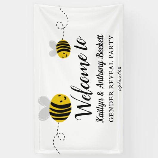 Sweet Little Honey Bee Party Welcome Spandoek (Verticaal)