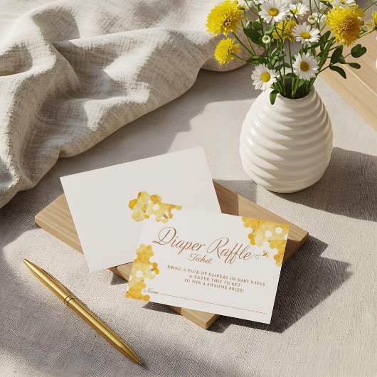 Sweet Little Honey On Way Diaper Raffle Ticket Informatiekaartje