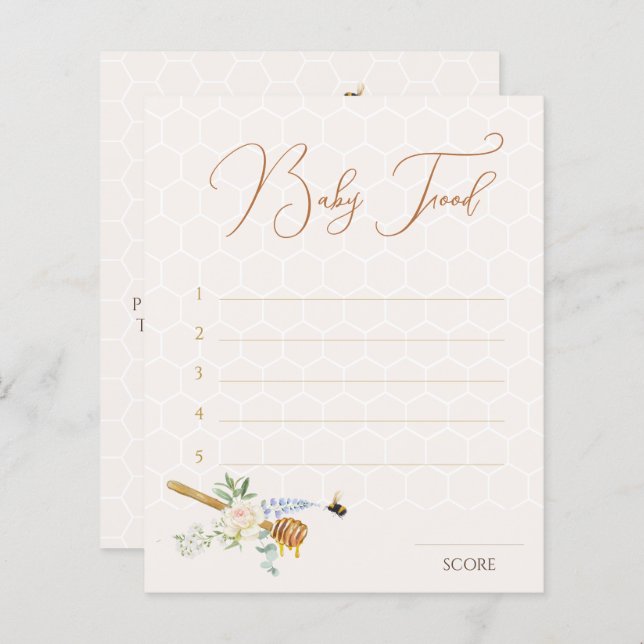 Sweet Little Honey Shower Guess het Baby-voedselsp (Voorkant / Achterkant)
