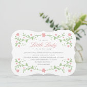 Sweet Little Lady Baby shower Kaart (Staand voorkant)