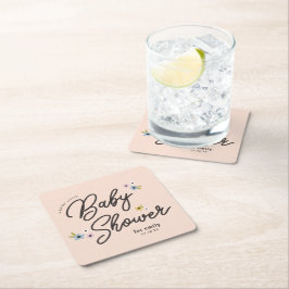 Sweet Little Lady Daisy Light Pink Baby Girl Kartonnen Onderzetters