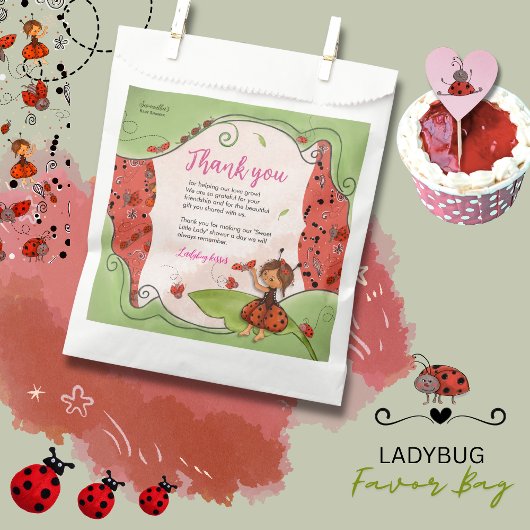 Sweet Little Lady Ladybug Baby Shower Thank You  Bedankzakje