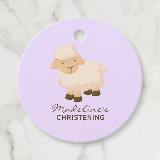 Sweet Little Lamb Baby Baptisme Bedankjes Labels (Voorkant)