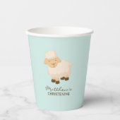 Sweet Little Lamb Baby Christening Papieren Bekers (Voorkant)