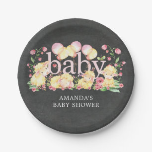 Sweet Little Lamb Baby shower 7" Bord