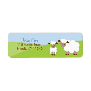 Sweet Little Lamb Baby shower Adresetiketten Etiket
