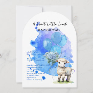 Sweet Little Lamb Baby shower Blue Arch Kaart