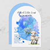 Sweet Little Lamb Baby shower Blue Arch Kaart (Voorkant / Achterkant)