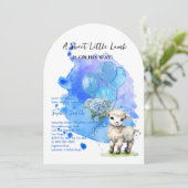 Sweet Little Lamb Baby shower Blue Arch Kaart (Staand voorkant)