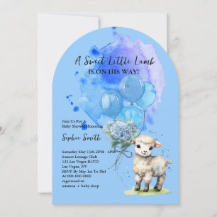 Sweet Little Lamb Baby shower Blue Hydrangea Arch Kaart