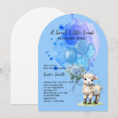 Sweet Little Lamb Baby shower Blue Hydrangea Arch Kaart (Voorkant / Achterkant)
