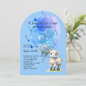 Sweet Little Lamb Baby shower Blue Hydrangea Arch Kaart (Staand voorkant)