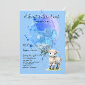 Sweet Little Lamb Baby shower Blue Hydrangea Kaart (Staand voorkant)