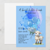Sweet Little Lamb Baby shower Blue Hydrangea Kaart (Voorkant / Achterkant)
