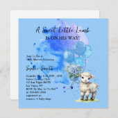 Sweet Little Lamb Baby shower Blue Hydrangea Kaart (Voorkant / Achterkant)