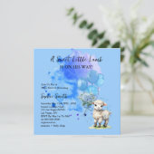 Sweet Little Lamb Baby shower Blue Hydrangea Kaart (Staand voorkant)
