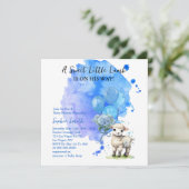 Sweet Little Lamb Baby shower Blue Square Kaart (Staand voorkant)