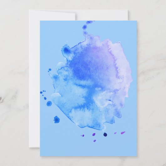 Sweet Little Lamb Baby shower Blue Waterverf Kaart (Achterkant)