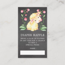 Sweet Little Lamb Baby shower Luier Raffle Ticket